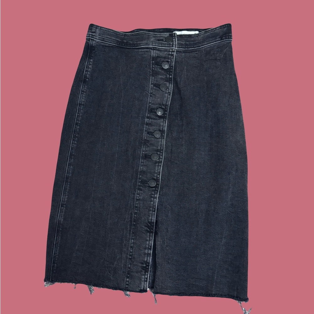 Abercrombie & Fitch Dark Wash Denim Midi Skirt